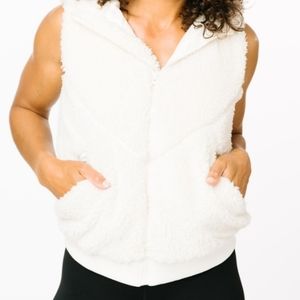 Zyia Cream Hooded Teddy Vest